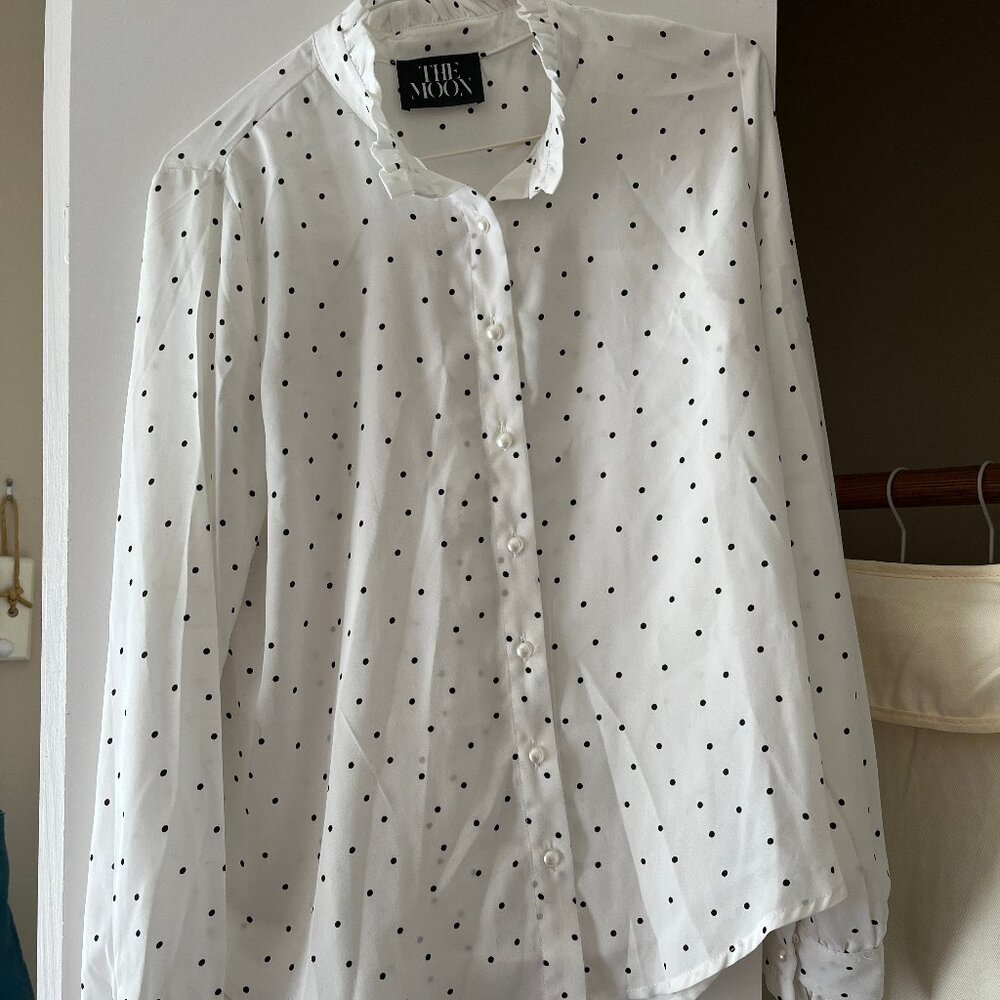 Polka dot Ruffle sleeve blouse by The Moon